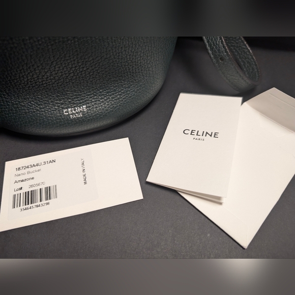 Celine Nano Bucket Bag - Amazone (Dark Teal), Silver - Picture 5 of 16